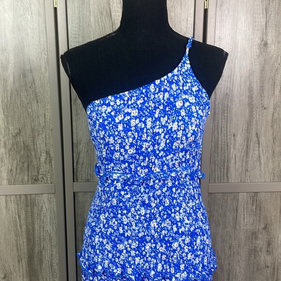 Prettygarden Floral Ruched One Shoulder Tiered Ruffle Bodycon Dress Women's LO - Picture 4 of 16